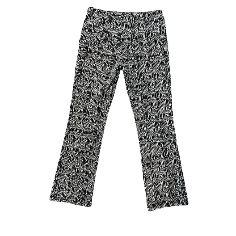 CLARA SUN WOO, BLACK AND WHITE ABSTRACT PRINT PANT, SIZE SMALL